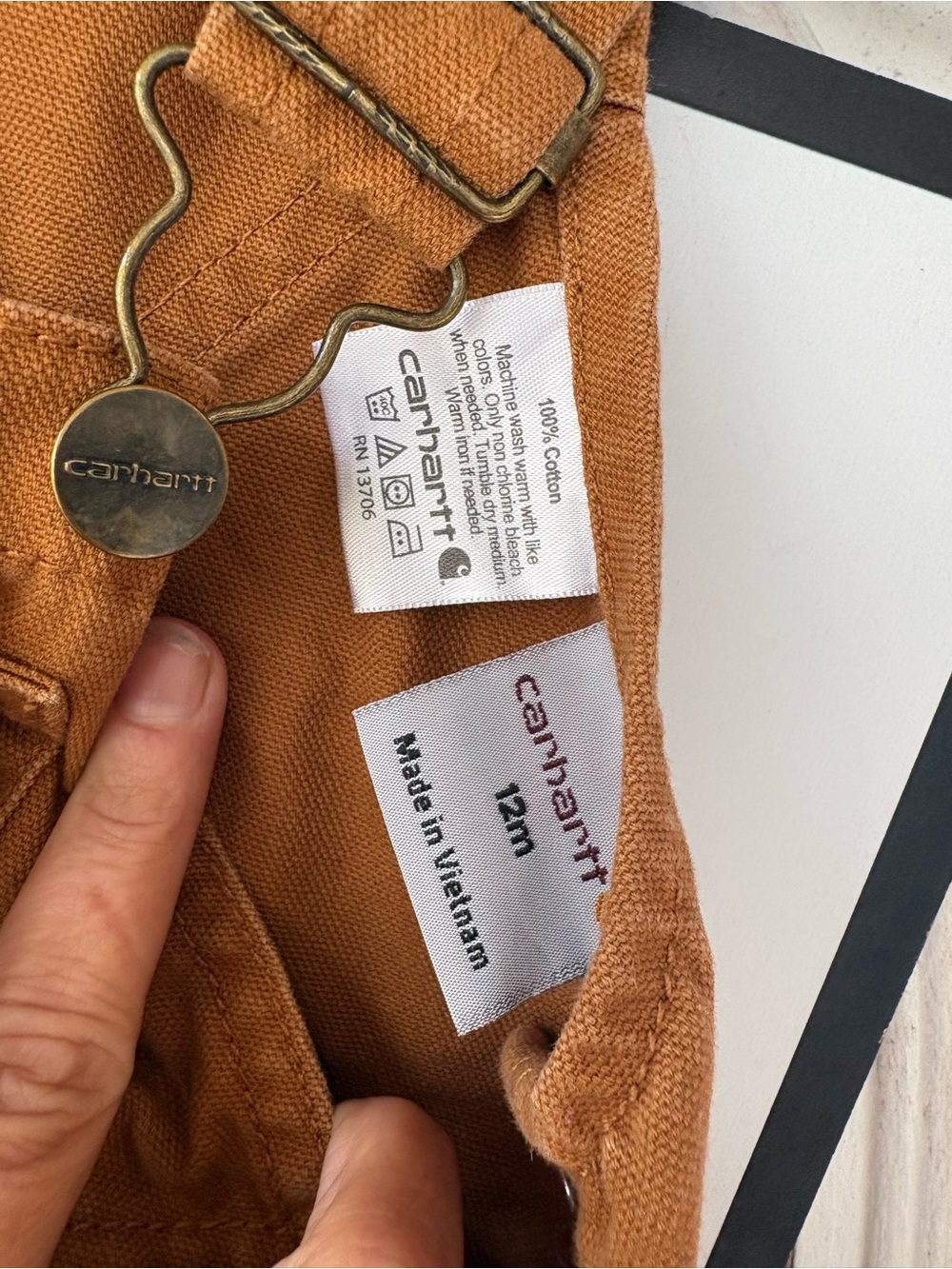 Carhartt Kids Rust Brown Overalls with Utility Pockets - Picture 4 of 7